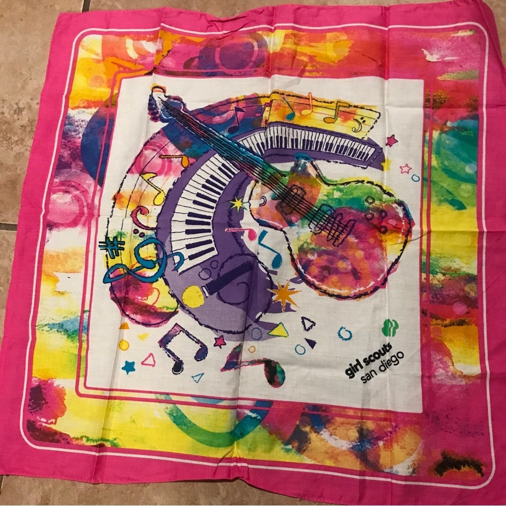 Girls Scout Handkerchief Pink Guitar San Diego